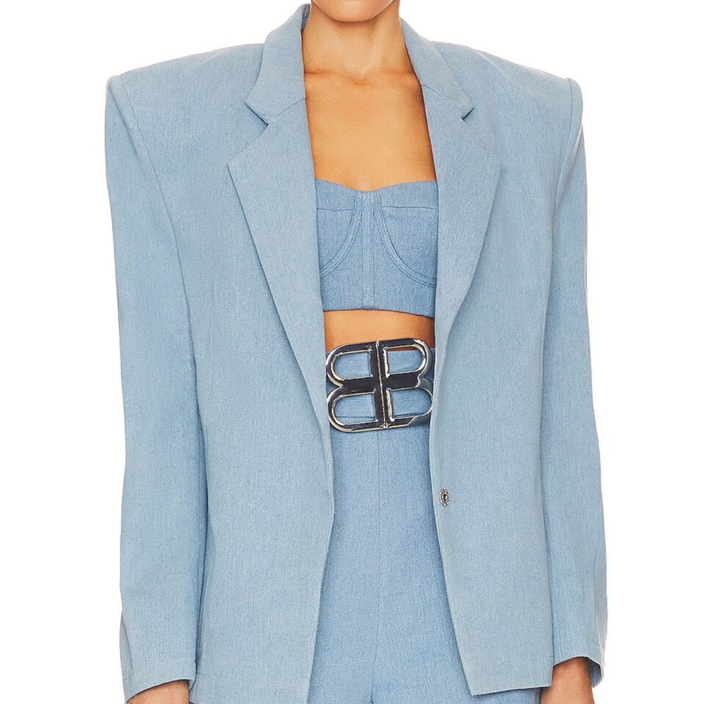 Bronx and Banco Britney Denim Blazer in Blue Denim